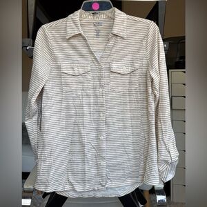 Croft and barrow cream striped top